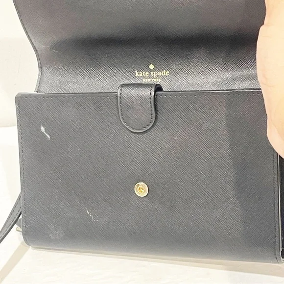 Kate Spade Winni Laurel Way Black Leather‎ Crossbody Wallet Bag